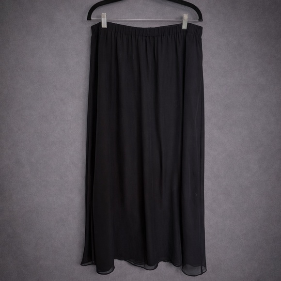 Old Navy Sheer Black Lined Maxi Skirt Elastic Waist Size L - Picture 4 of 4